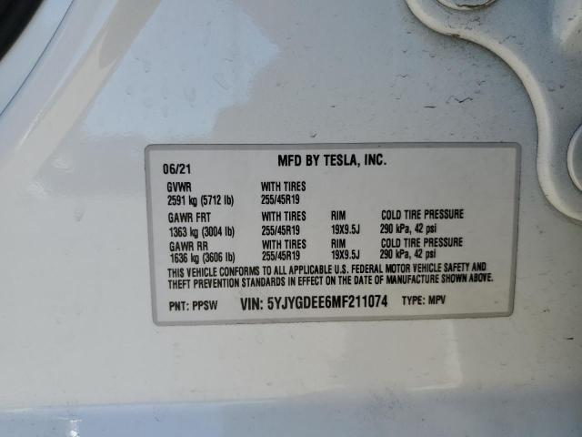 5YJYGDEE6MF211074 Tesla Model Y