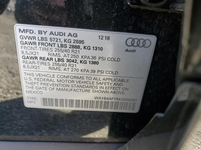 2019 AUDI SQ5 PREMIU - WA1B4AFY5K2039362