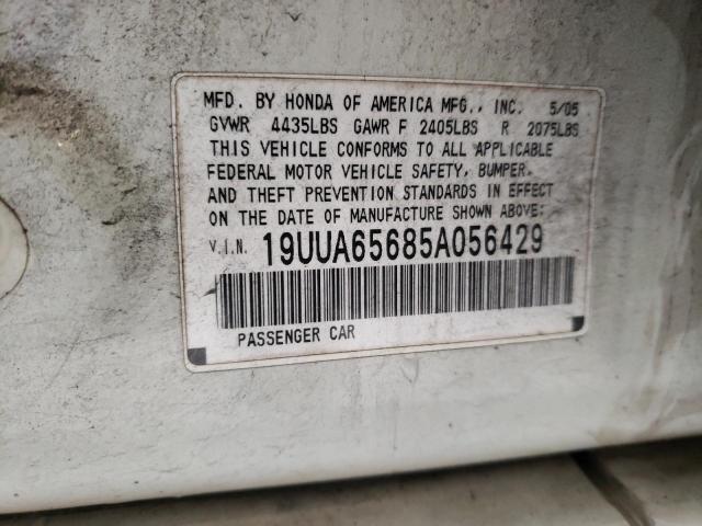 2005 ACURA TL VIN: 19UUA65685A056429