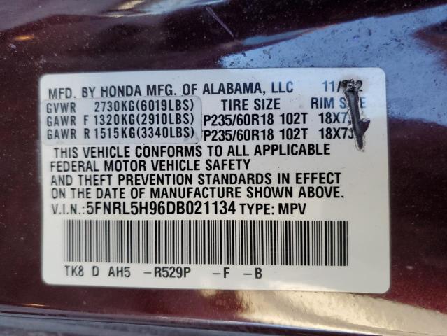 VIN 5FNRL5H96DB021134 2013 HONDA ODYSSEY no.13