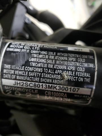 2021 HONDA CB1000 RA JH2SC8013MK300107