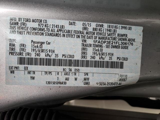 1FADP3E21FL306176 Ford FOCUS S