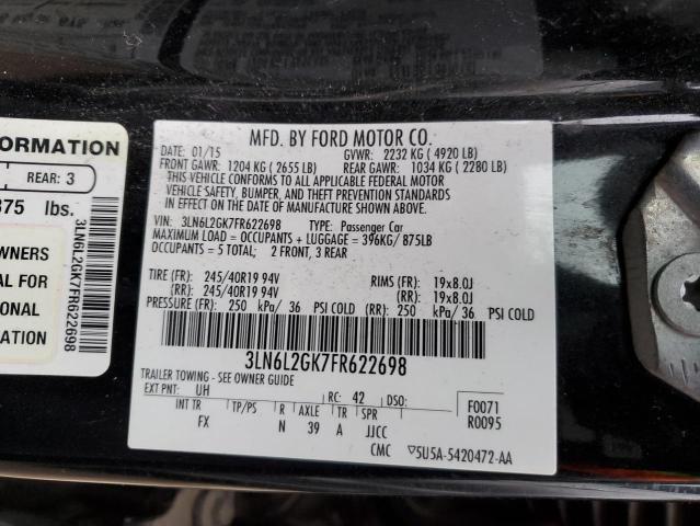 3LN6L2GK7FR622698 Lincoln MKZ