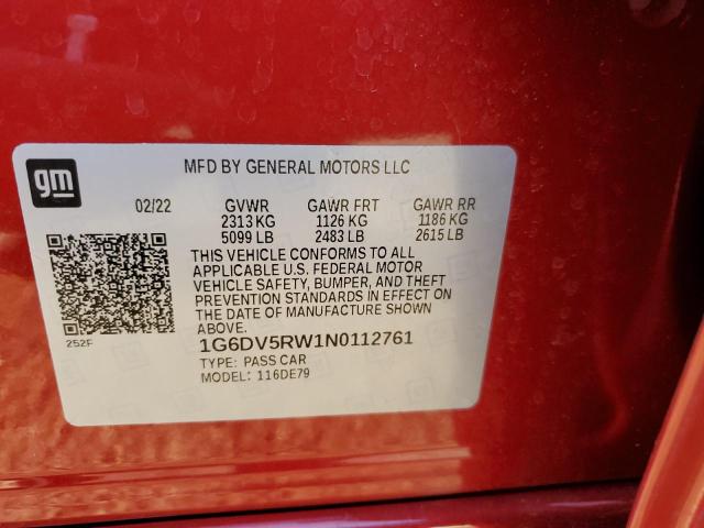 2022 CADILLAC CT5-V 1G6DV5RW1N0112761