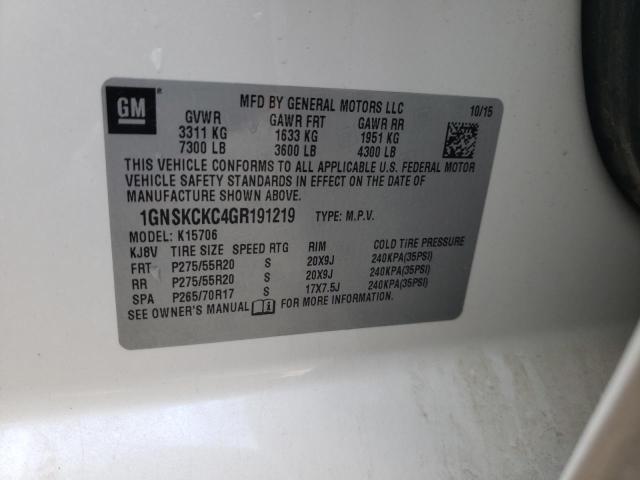 2016 CHEVROLET TAHOE K150 - 1GNSKCKC4GR191219