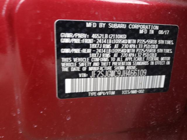 JF2SJGWC9JH466109 Subaru Forester 2.0xt Touring