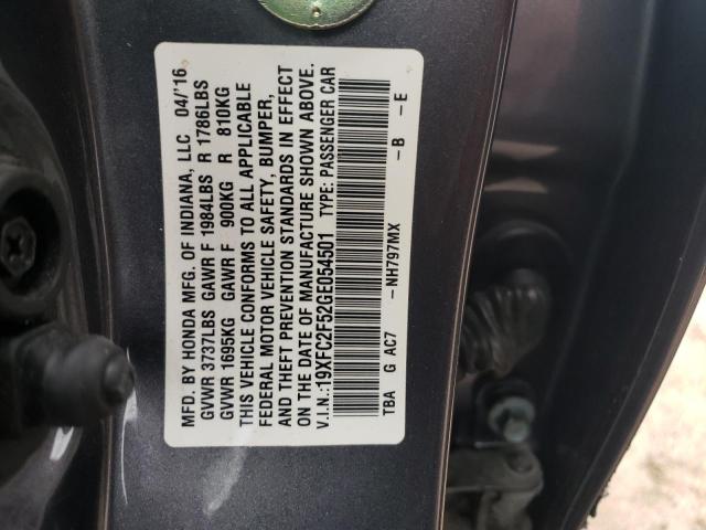 2016 HONDA CIVIC LX - 19XFC2F52GE054501