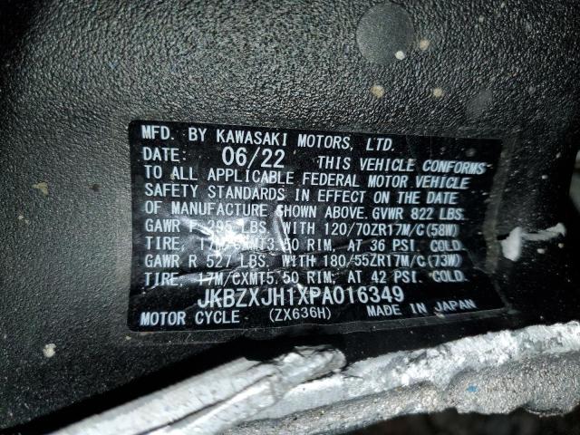 2023 KAWASAKI ZX636 K - JKBZXJH1XPA016349