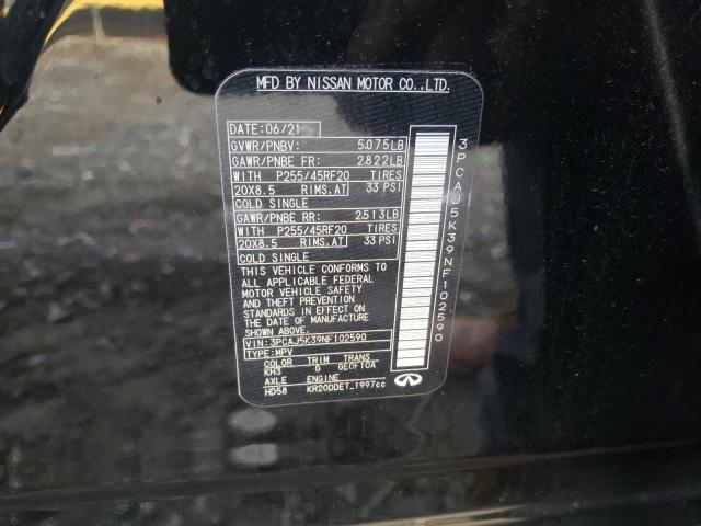 2022 INFINITI QX55 ESSEN 3PCAJ5K39NF102590