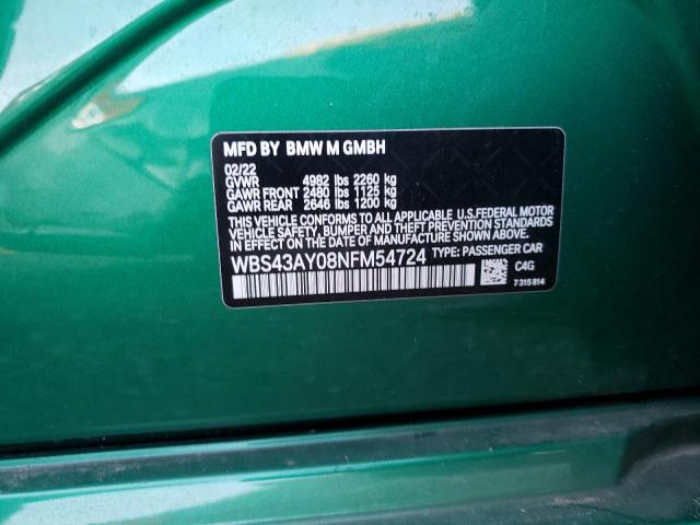 2022 BMW M3 COMPETI WBS43AY08NFM54724