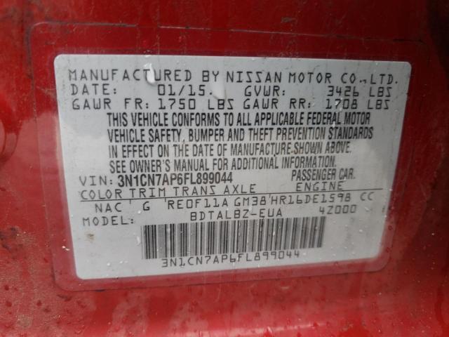 2015 NISSAN VERSA SV W 3N1CN7AP6FL899044