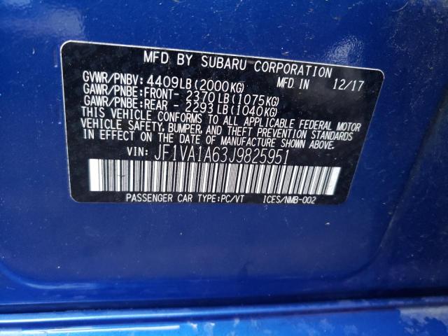 JF1VA1A63J9825951 Subaru WRX