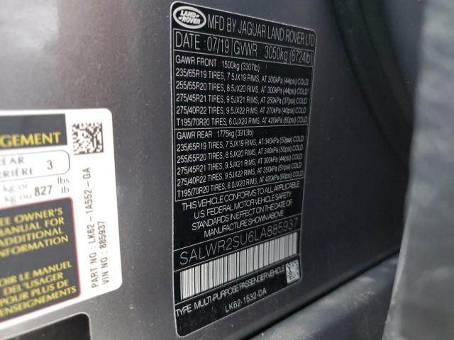 SALWR2SU6LA885937 Land Rover RANGEROVER