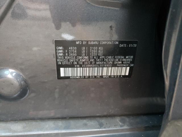 2020 SUBARU LEGACY 4S3BWAB60L3018953