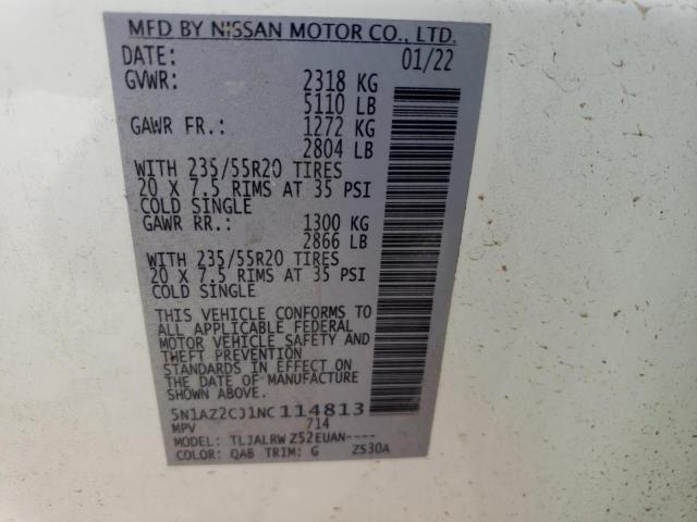 2022 NISSAN MURANO SL 5N1AZ2CJ1NC114813