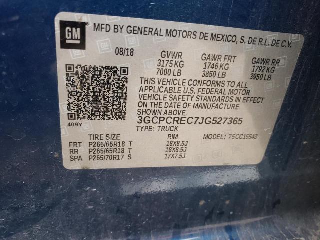 2018 CHEVROLET SILV1500 4 3GCPCREC7JG527365