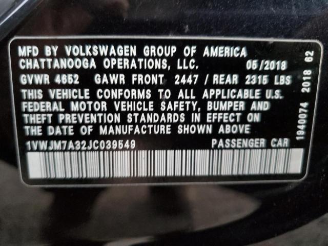 2018 VOLKSWAGEN PASSAT GT - 1VWJM7A32JC039549
