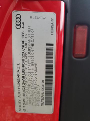 2018 AUDI TT TRUT5CFV6J1003179