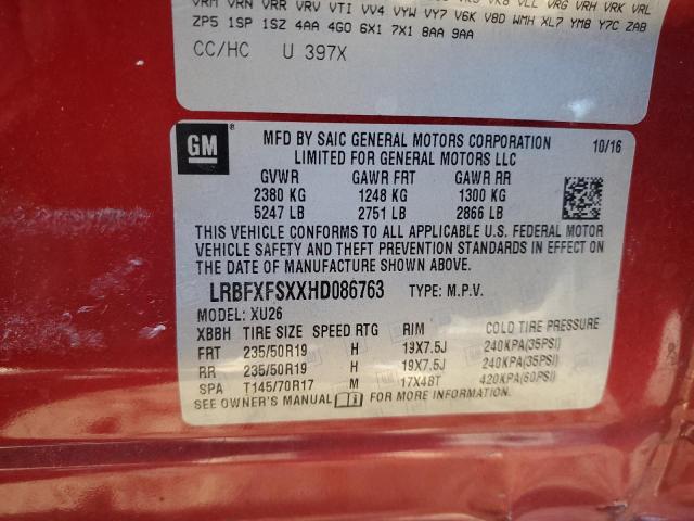 2017 BUICK ENVISION P - LRBFXFSXXHD086763