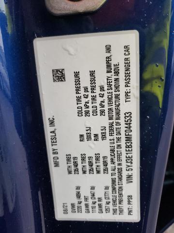 5YJ3E1EB3MF044533 Tesla MODEL 3