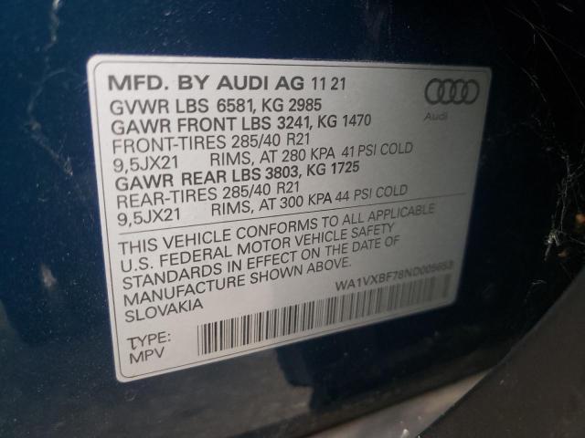 2022 AUDI Q7 PRESTIG - WA1VXBF78ND005653