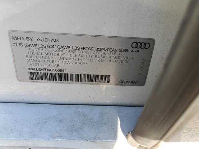 2016 AUDI S8 QUATTRO WAUJSAFD4GN006411