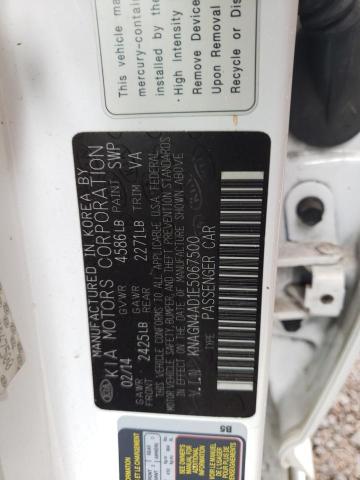 KNAGN4AD1E5067500 KIA OPTIMA HYBRID