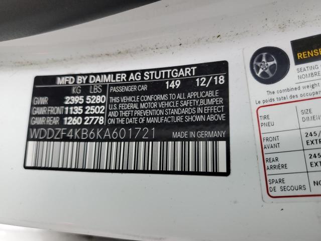 2019 MERCEDES-BENZ E 300 4MAT - WDDZF4KB6KA601721