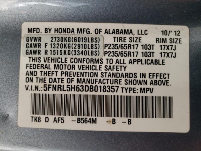 VIN 5FNRL5H63DB018357 2013 HONDA ODYSSEY no.13