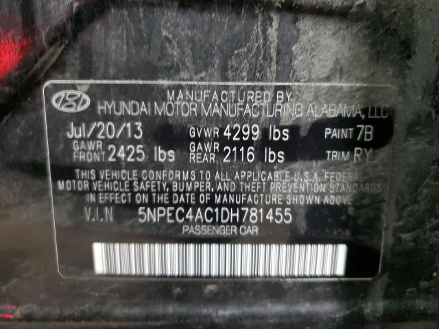 VIN 5NPEC4AC1DH781455 2013 HYUNDAI SONATA no.12