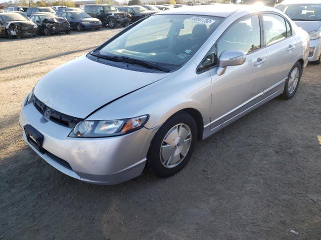 Salvage cars for sale from Copart San Martin, CA: 2007 Honda Civic Hybrid