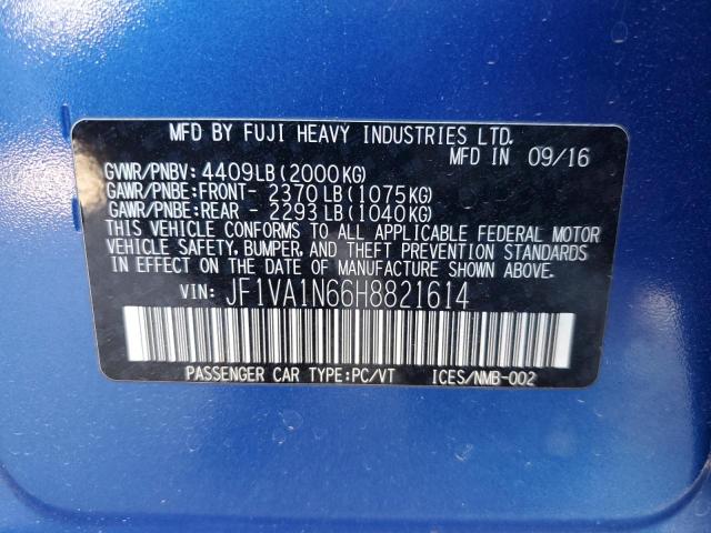 2017 SUBARU WRX LIMITE - JF1VA1N66H8821614