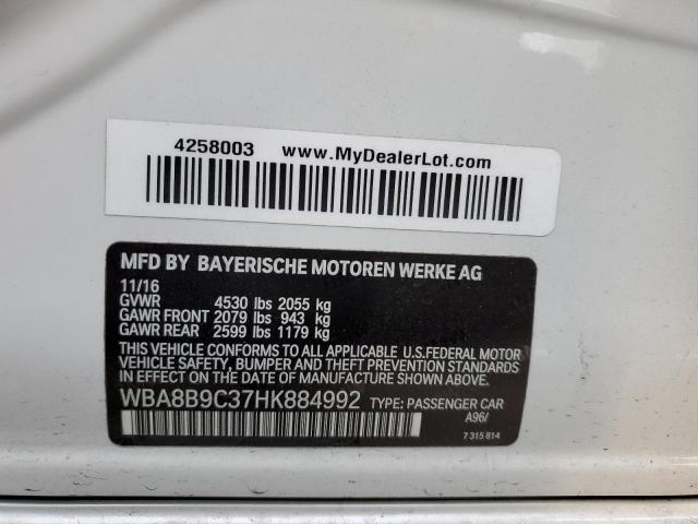 2017 BMW 330 I - WBA8B9C37HK884992