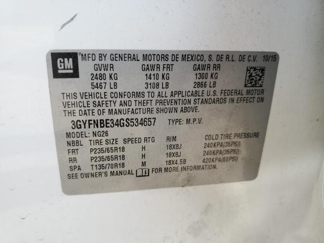 2016 CADILLAC SRX LUXURY - 3GYFNBE34GS534657
