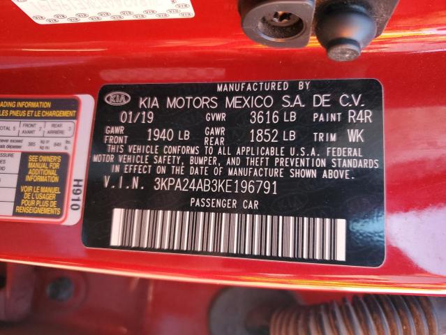 3KPA24AB3KE196791 KIA RIO S