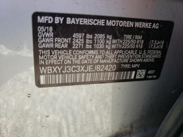 VIN WBXYJ3C3XJEJ82420 2018 BMW X2, Sdrive28I no.13