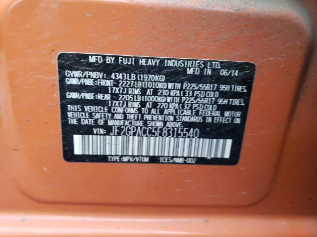 JF2GPACC5E8315540 Subaru Xv Crosstrek 2.0 Premium