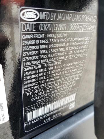 SALWR2SU4LA734840 Land Rover RANGEROVER