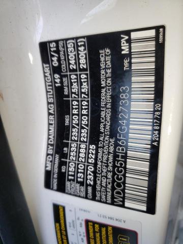 2015 MERCEDES-BENZ GLK 350 - WDCGG5HB6FG427383