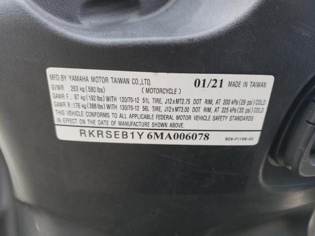 2021 YAMAHA YW125 RKRSEB1Y6MA006078