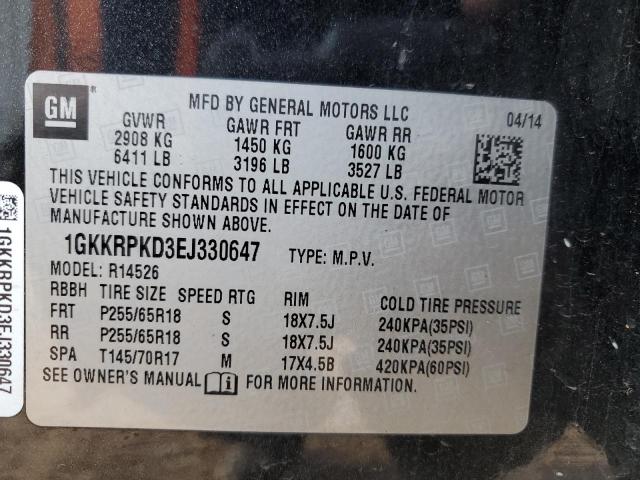1GKKRPKD3EJ330647 GMC Acadia