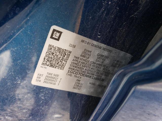 2019 CHEVROLET COLORADO Z - 1GCGTDEN6K1185038