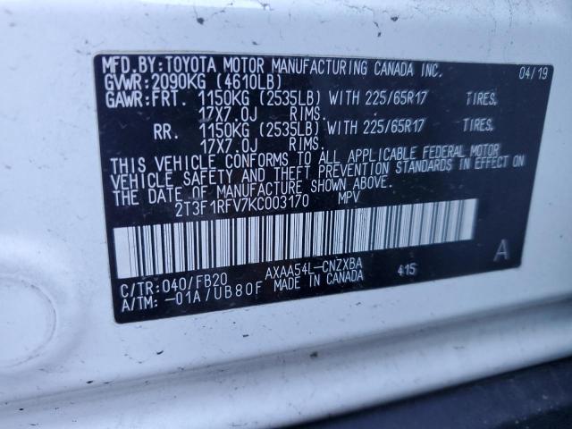 2019 TOYOTA 02-2FDC25 2T3F1RFV7KC003170