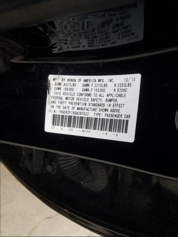 2016 HONDA ACCORD EX - 1HGCR2F76GA097522