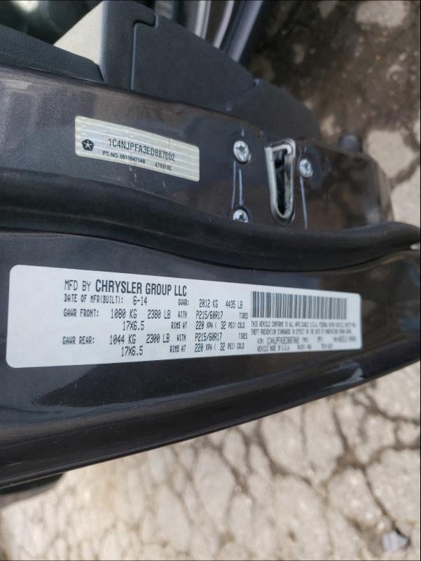2014 JEEP PATRIOT LA 1C4NJPFA3ED887802