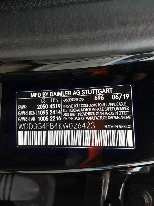 2019 MERCEDES-BENZ A 220 WDD3G4FB4KW026423