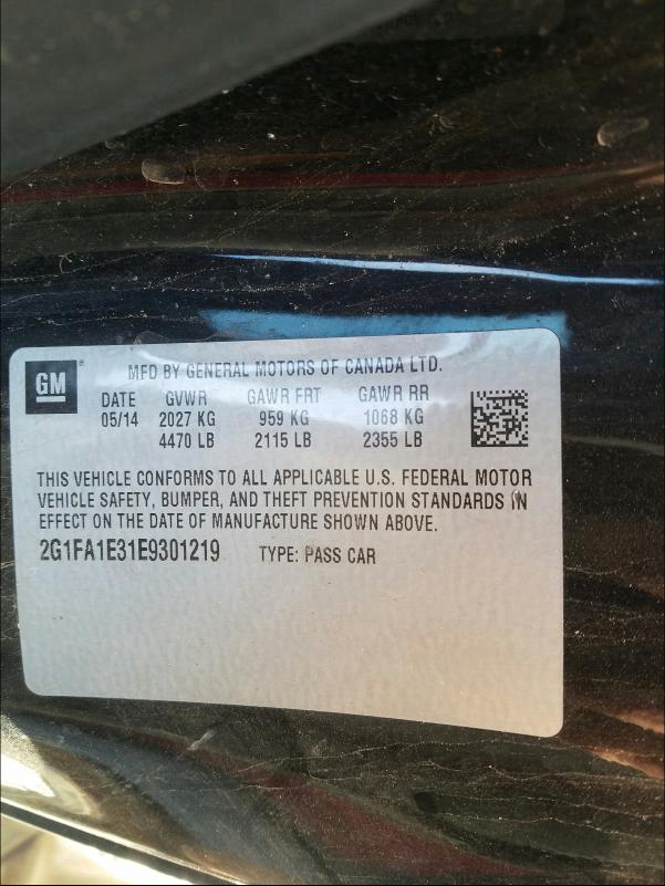 2014 CHEVROLET CAMARO LS 2G1FA1E31E9301219