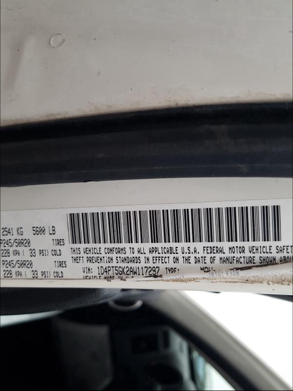 2010 DODGE NITRO SXT 1D4PT5GK2AW117297