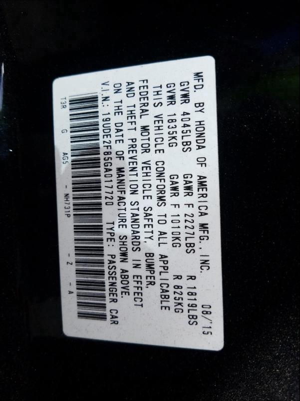 2016 ACURA ILX PREMIU 19UDE2F85GA017720