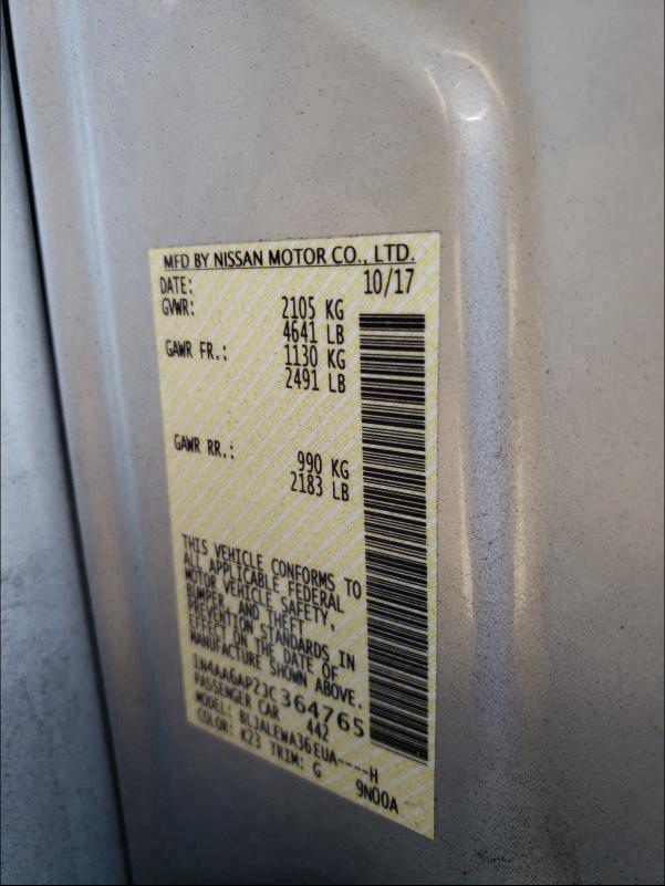 2018 NISSAN MAXIMA 3.5 1N4AA6AP2JC364765